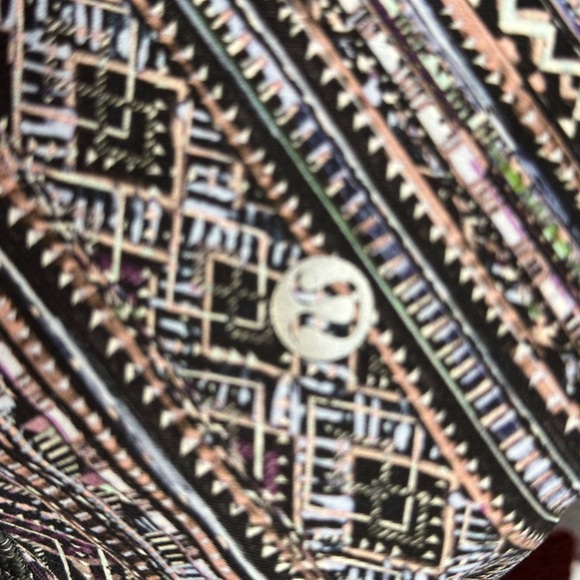 Lululemon Athletica Geometric Pattern Black White Blue Pink Full Length Leggings - Picture 3 of 9